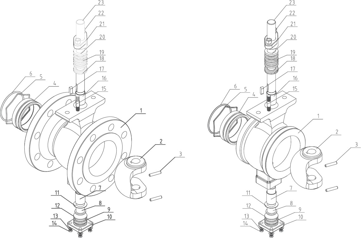 V port Control ball valve structure