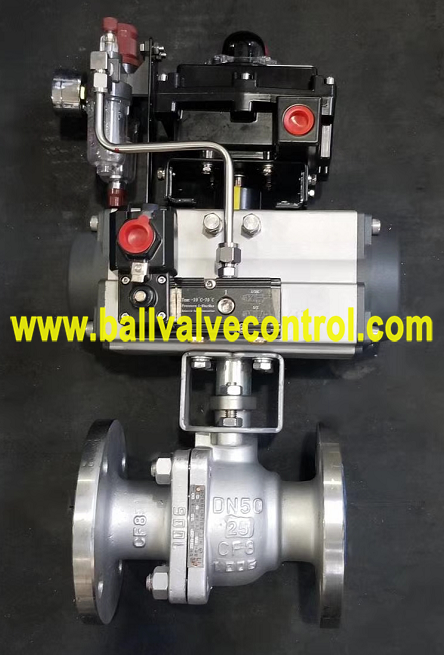 Pneumatic O type shut-off ball valve