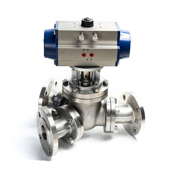 Pneumatic Y type 3 way ball valve 