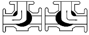 Pneumatic actuated three way ball valve l type