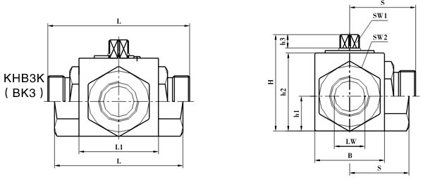 KHB3K 3 way hydraulic ball valve