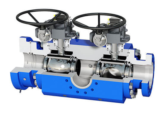 Double Block and Bleed Ball Valve With Twin Balls And A Bleed Valve