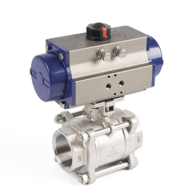 Pneumatic ball valve thread end